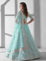 Sky Blue Premium Net Lehenga Choli